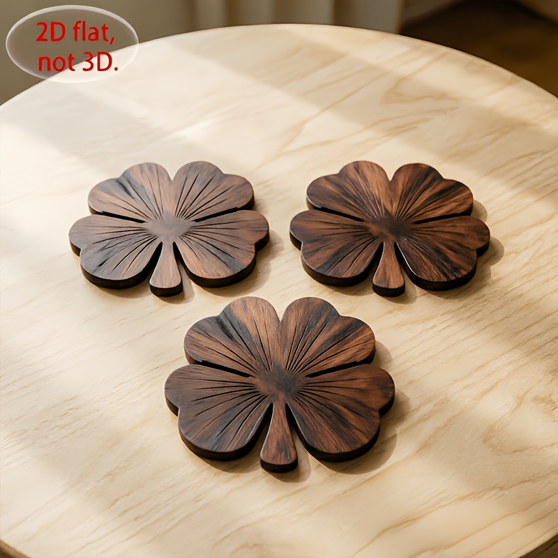 4Pcs 2D Flat Clover Wooden Coa - огляд і ціна Coffee Tea And Sugar Set