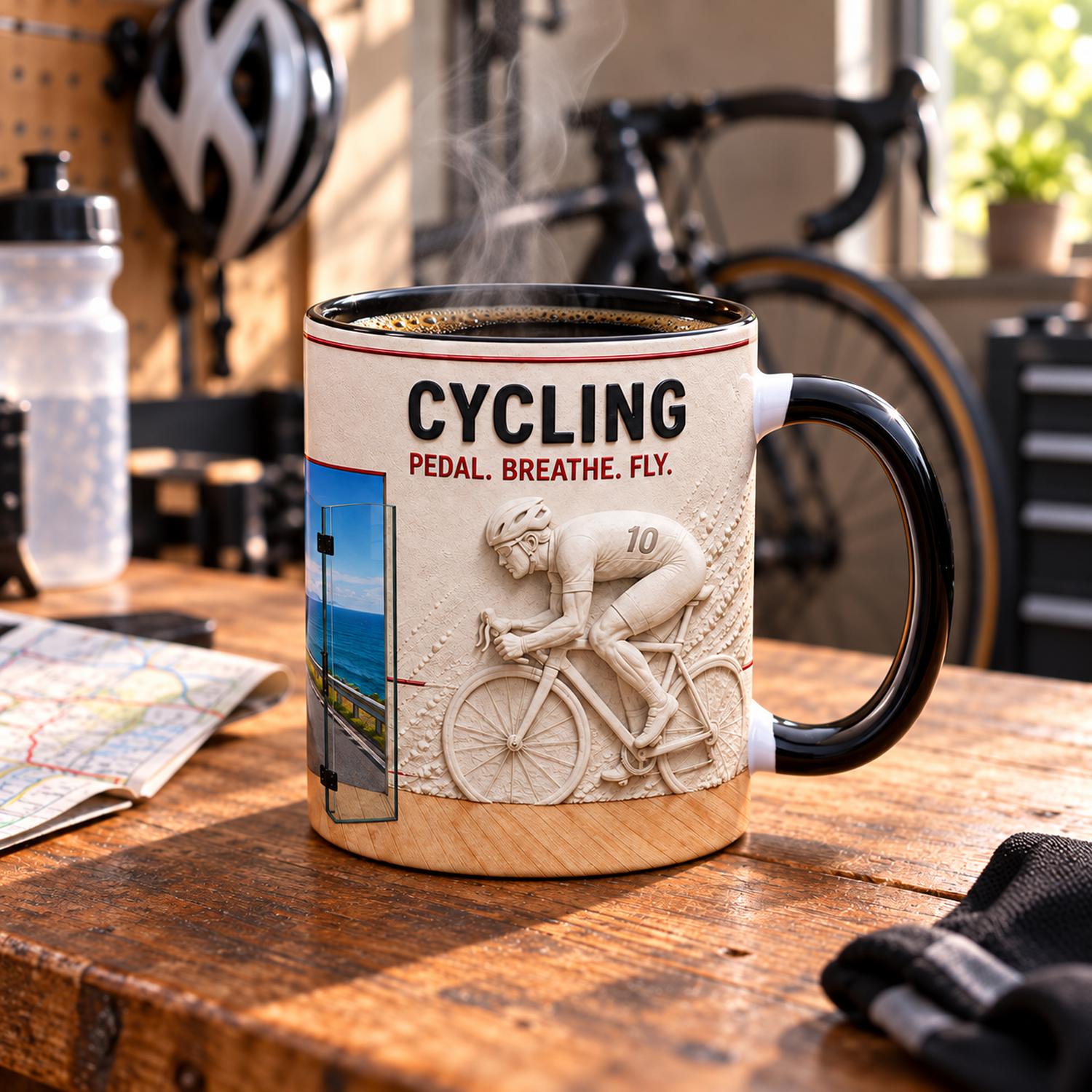 Custom Cycling Coffee Mug 11oz - огляд і ціна Coffee Tea Name